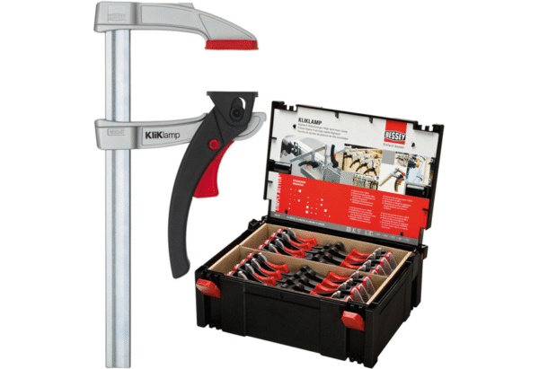 Set de serre-joints à levier haute technologie KliKlamp de BESSEY® avec mécanisme à crans